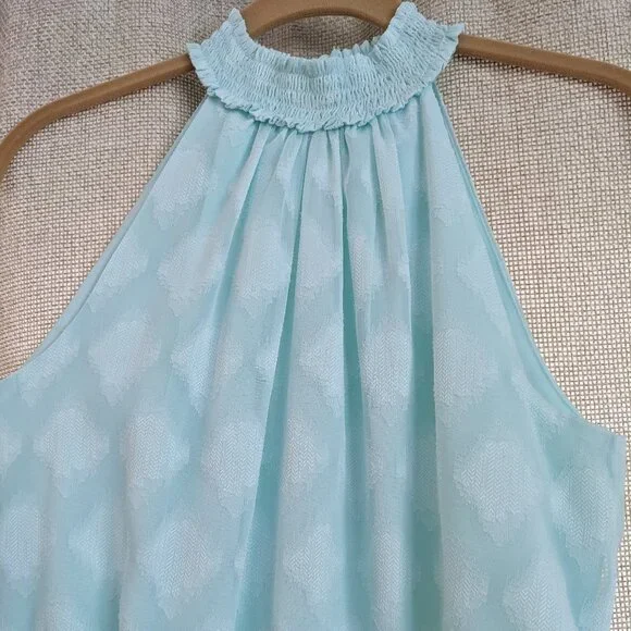 WHBM Light Green Pastel Sleeveless Dress Elastic Waist Free Flowing Lined Size 4 - Picture 2 of 8